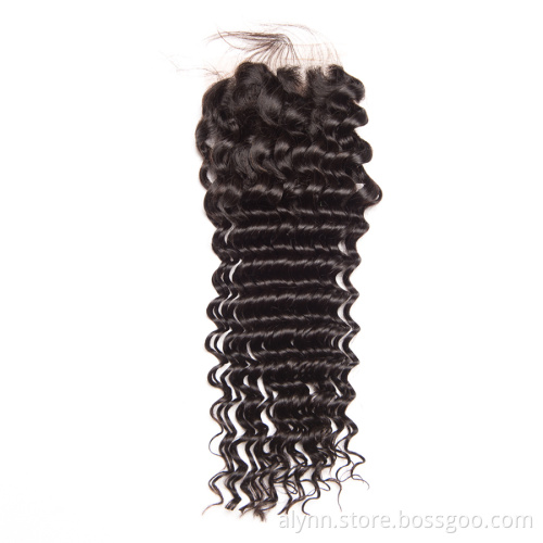 Factory Price Fast Delivery 4x4 Lace Frontal With Baby Hair Deep Curly